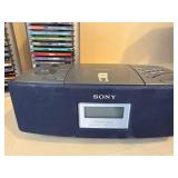 Sony ICF-CD873 Voice Plus CD Clock Radio w/ CD Towers & Disc Lot