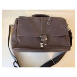 Coach Leather Messenger Briefcase Brown Shoulder Bag Top Handle