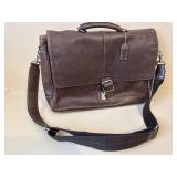 Coach Leather Messenger Briefcase Brown Shoulder Bag Top Handle