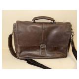 Coach Leather Messenger Briefcase Brown Shoulder Bag Top Handle