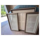 Set of 3 Ornate Silver/Gold Champagne Finish Picture Frames w Mats Nash Framing Large Missing Glass