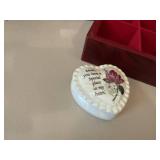 4 Decorative Trinket & Jewelry Boxes Wood Porcelain Glass Mixed