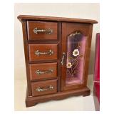 4 Decorative Trinket & Jewelry Boxes Wood Porcelain Glass Mixed