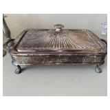 6 Pc Decorative Tabletop Lot Silverplate Server Pewter Glass Candles