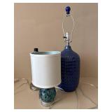 3 Table Lamps Lot Blue Glass Mosaic Accent Lamps Mixed Styles