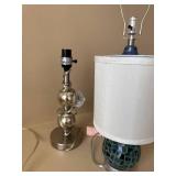 3 Table Lamps Lot Blue Glass Mosaic Accent Lamps Mixed Styles