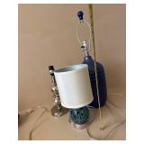 3 Table Lamps Lot Blue Glass Mosaic Accent Lamps Mixed Styles