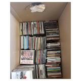 Assorted Music CD Lot with Wooden Roll Top Storage Cabinet Organizer