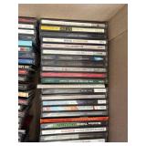 Assorted Music CD Lot with Wooden Roll Top Storage Cabinet Organizer