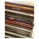 Assorted Music CD Lot with Wooden Roll Top Storage Cabinet Organizer