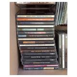 Assorted Music CD Lot with Wooden Roll Top Storage Cabinet Organizer
