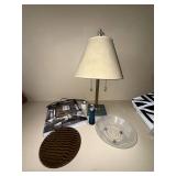 Table Lamp & Decorative Home Decor Group Art Glass Dish Book Vase