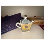 Kitchen Decor Lot House Teapot Bowl Linens Wicker Glass Tray