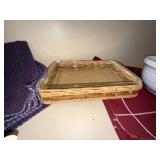 Kitchen Decor Lot House Teapot Bowl Linens Wicker Glass Tray