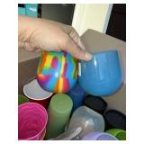 Assorted Plastic Drinkware Lot Stemless Wine Cups Tumblers Travel Mug