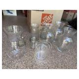Assorted Clear Glass Vase Centerpiece Lot Cylinders Mason Jar Decor