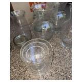 Assorted Clear Glass Vase Centerpiece Lot Cylinders Mason Jar Decor