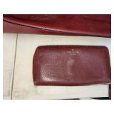 Kate Spade Pebbled Leather Tote & Zip Wallet Burgundy See Photos