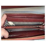 Kate Spade Pebbled Leather Tote & Zip Wallet Burgundy See Photos