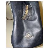 Coach New York Woven Shoulder Bag Black Cream Leather Trim Purse