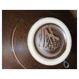 Decorative Platter Bowl Set Floral Pottery Mosaic Wall Decor 3 Pc