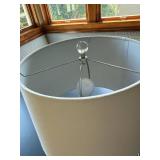 Modern Art Glass Table Lamp Blue Gray Teardrop Base Drum Shade