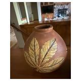 Pier 1 Mexico Vase & Lidded Art Pottery Bowl 2 Pc Decor Set