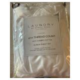 Laundry by Shelli Segal Queen Sheet Set 400 TC White Cotton New