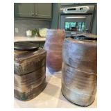 Studio Pottery Canisters & Vase Lot of 3 Earth Tone Glaze Decor