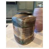 Studio Pottery Canisters & Vase Lot of 3 Earth Tone Glaze Decor