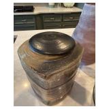 Studio Pottery Canisters & Vase Lot of 3 Earth Tone Glaze Decor