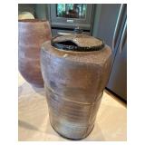 Studio Pottery Canisters & Vase Lot of 3 Earth Tone Glaze Decor