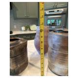 Studio Pottery Canisters & Vase Lot of 3 Earth Tone Glaze Decor