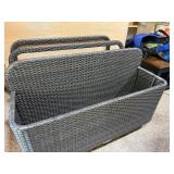 Frontgate Pool Storage Caddy Wicker Outdoor Organizer