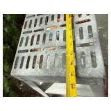 Metal Utility Equipment Stand Slotted Top Lower Shelf Rusted Base