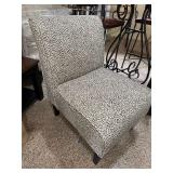 Armless Upholstered Accent Slipper Chair Animal Print 34in Tall