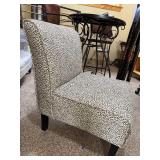Armless Upholstered Accent Slipper Chair Animal Print 34in Tall