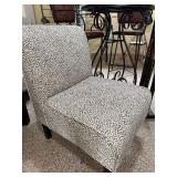 Armless Upholstered Accent Slipper Chair Animal Print 34in Tall