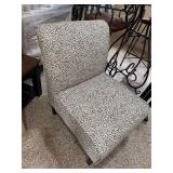 Armless Upholstered Accent Slipper Chair Animal Print 34in Tall