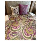 Paisley Bedding Set Bedspread Coverlet w Throw Pillows Floral Boho - Full Size