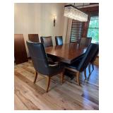 Stanley Furniture Urban Comfort Mahogany Dining Set Table 6 Leather Chairs