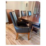 Stanley Furniture Urban Comfort Mahogany Dining Set Table 6 Leather Chairs