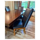 Stanley Furniture Urban Comfort Mahogany Dining Set Table 6 Leather Chairs
