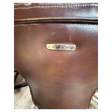 Brown Executive Office Chair Wood Arms High Back Fair Condition
