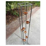 Metal Floor Candle Holder Stand w Copper Tone Votive Cups 40in