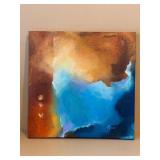 Signed Rinne Abstract Canvas Painting Textured Modern Art Approx 24in