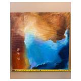 Signed Rinne Abstract Canvas Painting Textured Modern Art Approx 24in