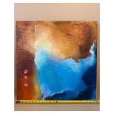 Signed Rinne Abstract Canvas Painting Textured Modern Art Approx 24in