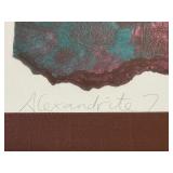 Signed Abstract Framed Wall Art Shadowbox Style Wood Frame
