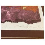 Signed Abstract Framed Wall Art Shadowbox Style Wood Frame